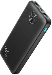 JOYROOM külső akkumulátor power bank 10000mAh 22 5W 2xUSB 1xUSB-C - Fekete-1 (JR-PBF15)