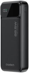 Power bank külső akku 20000mAh 22.5W PD USB-A USB-C csatlakozó töltöttség kijelzés Choetech - Fekete-1 (B729)