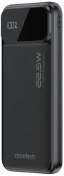  Power bank külső akku 10000mAh 22.5W PD USB-A USB-C csatlakozó töltöttség kijelzés Choetech - Fekete-1 (B728)