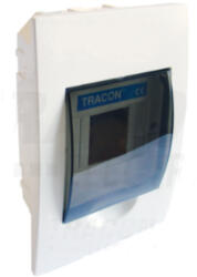 Tracon Eds-4/1 Süllyesztett Elosztódoboz, Füstszínű Ajtóval, N/pe Sínnel 1×4 Modul, Ip40, (h×w×d=200×115×60mm) (tr-eds-4-1)
