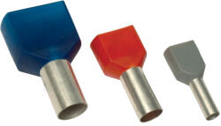 Tracon Szigetelt (pa6.6) Iker-érvéghüvely, ónozott Elektrolitréz, Kék, 2×16mm2, L=14, 5mm(e26i) (tr-e26i)