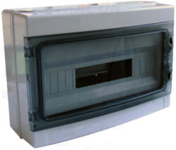 Tracon Edfkip65-18/1 Falon Kívüli Elosztódoboz, átlátszó Ajtóval, N/pe Sínnel 1×18 Mod, H×w×d=285×410×140mm, Ip65, 660v Ac (tr-edfkip65-18-1)