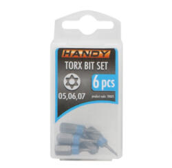HANDY (10605) 6 Db-os Bit Készlet, Torx (05-06-07) (gz-10605)