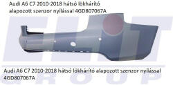  Audi A6 C7 2010-2018 hátsó lökhárító alapozott szenzor nyílással 4GD807067A