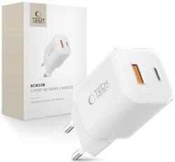 Tech-Protect NCM33W încărcător de rețea cu 2 porturi PD33W/QC3.0 alb (5906302375752)