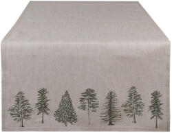 Clayre & Eef Traversa masa bumbac bej verde Brazi 50x140 cm (NPT64) Fata de masa