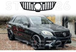 Tuning - Specials Grila Centrala compatibil cu Mercedes ML-Class W166 SUV (2011-2015) GT-R Panamericana Design Negru Lucios (6568)