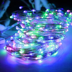 Flippy Instalatie Craciun, 5 metri, 50 LED-uri, USB, Telecomanda cu 8 functii, Multicolor, Flippy (teo-122314)