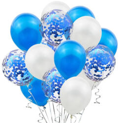 Flippy Set 15 baloane pentru petrecere, Flippy, albastru alb, 30 cm (teo-123048)