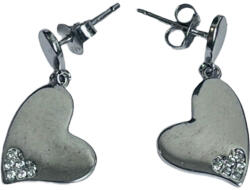 Flippy Cercei din Argint 925 Jolie Silver, Model Inimi cu Zirconii, 29 x 13 mm, 2.8 g (teo-116770)