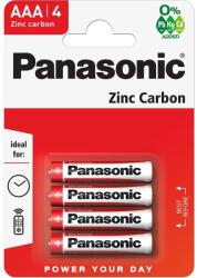 Panasonic Red Zinc AAA mikro 1.5V cink-mangán tartós elem 4db/csomag R03R (R03R-4BP)