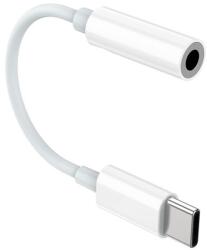  USB-C/Jack AUX audio adapter, USB-C-ről 3.5mm fülhallgató/mikrofon csatlakozóra, fehér (USB-C_to_Aux)