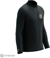 Compressport Seamless Zip v2 pulóver, fekete melange (XL)