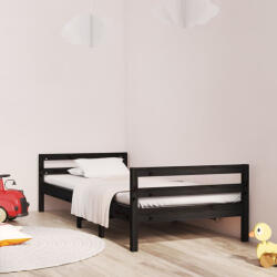 vidaXL fekete tömör fenyőfa ágykeret 90 x 200 cm (VD821628)