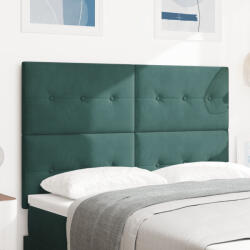 vidaXL Fejtámla Gombos Ráncolt Sötét Zöld 140 cm Bársony (VD3337831)