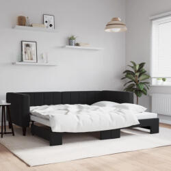 vidaXL fekete kihúzható bársonyheverő 90 x 190 cm (VD3196706)