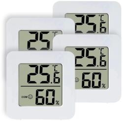 XPRO Mini Digitális Hőmérséklet és Páratartalommérő - Fehér - 4 Darabos Pakk