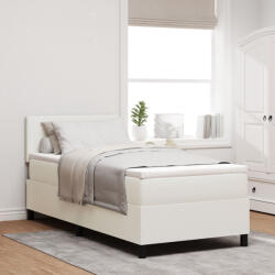 vidaXL Boxspring ágy matraccal Krém 100x200 cm Kordbársony szövet (VD3337501)