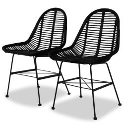 vidaXL 2 db fekete természetes rattan étkezőszék (VD244571)