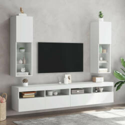 vidaXL 2 db fehér TV-szekrény LED-világítással 30, 5 x 30 x 102 cm (VD837016)