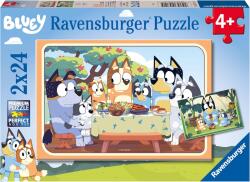 Ravensburger Puzzle pentru copii Ravensburger din 2 x 24 piese - Bluey (7005711) Puzzle