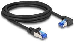 Delock RJ45 hálózati kábel Cat. 6A S/FTP egyenes / jobbra hajló 2 m fekete (80223) (DL80223) (80223)