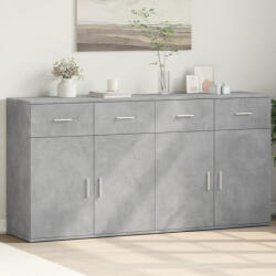 vidaXL 2 db betonszürke szerelt fa tálalószekrény 79 x 38 x 80 cm (VD3276619)
