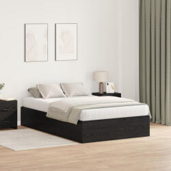 vidaXL Tároló Ágykeret Fekete Tölgy 120x200 cm (VD3335366)