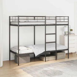 vidaXL fekete acél emeletes ágy matrac nélkül 75 x 190 cm (VD42000319)
