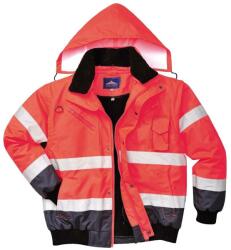 Portwest Kontrasztos bomber láthatósági dzseki C465RNRXXXL, piros/fekete színben, 3XL méretben (C465RNRXXXL)