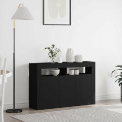 vidaXL Oldalszekrény Fekete Műanyagfa 116 x 30 x 75 cm Oldalszekrény (VD3333877)