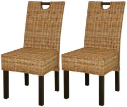 vidaXL 2 db Kubu rattan mangófa étkezőszék (VD243638)