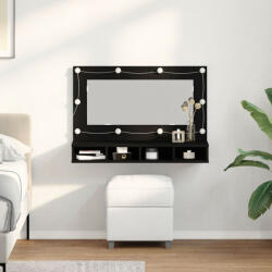 vidaXL LED Tükrös Szekrény Fekete Tölgy - 90x31.5x62 cm (VD862781)