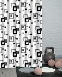 Duschy zuhanyfüggöny 200x180 cm fehér-fekete-szürke 623-50 (62350)