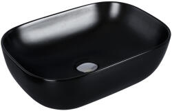 Eros SMILE 3 - PULTRA ültethető - Top Counter - porcelán mosdó - MATT FEKETE - 46, 5 x 32, 5 x 13 cm (82MC6255) - gardenet