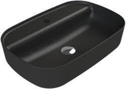 CeraStyle AQUA - PULTRA ültethető - Top Counter - porcelán mosdó - MATT FEKETE - 60 x 40 cm (OC007H61U05) - gardenet