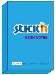 Hopax Notes autoadeziv 76 x 51 mm, 100 file, Stick'n - albastru neon (HO-21207)