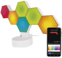 EMOS GoSmart Hexagon moduláris beltéri LED hangulatfény (RGBIC) Wi-Fi, 6 db (ZIW426R)