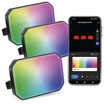EMOS GoSmart kültéri LED reflektor (14 Watt - RGB+CCT) FullColor, dimmelhető, fekete, Wi-Fi, 3 db (ZIW184R)