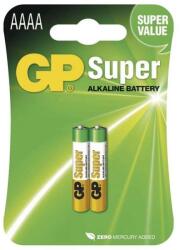 GP Batteries GP Super alkáli AAAA (25A, LR61, LR8, MN2500) szuper mikro ceruza elem 2db/bliszter (B1306) - iconink