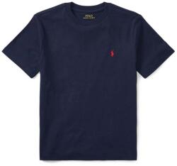 Ralph Lauren gyerek pamut póló sötétkék, sima - sötétkék 152-158