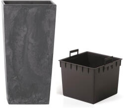 Prosperplast Ghiveci cu inserție URBI SQUARE BETON EFFECT antracit 22 cm