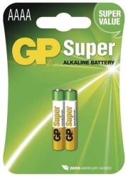 GP Batteries GP Super alkáli AAAA (25A, LR61, LR8, MN2500) szuper mikro ceruza elem 2db/bliszter (B1306) - nyomtassingyen