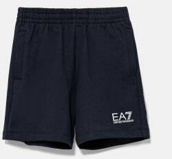EA7 Emporio Armani gyerek pamut rövidnadrág sötétkék, állítható derekú, 7B000026 AF10380 - sötétkék 140