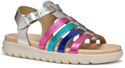 Geox gyerekszandál bőrből SANDAL SOLEIMA zöld - rózsaszín 34
