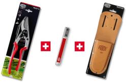 FELCO 13 metszőolló + FELCO 906 élező + FELCO 923 bőr metszőolló tok