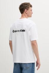 Calvin Klein Jeans pamut póló fehér, nyomott mintás, LV04RAB812 - fehér XL