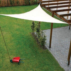 Sun Garden Napvitorla - árnyékoló teraszra, háromszög alakú 5x5x7 m Fehér színben - HDPE anyagból