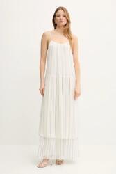 HUGO BOSS selyemkeverékes ruha bézs, maxi, harang alakú, 50535154 - bézs 34