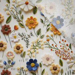 Takoy Viszkóz vászon 100g hímzés utánzat világos alapon 6